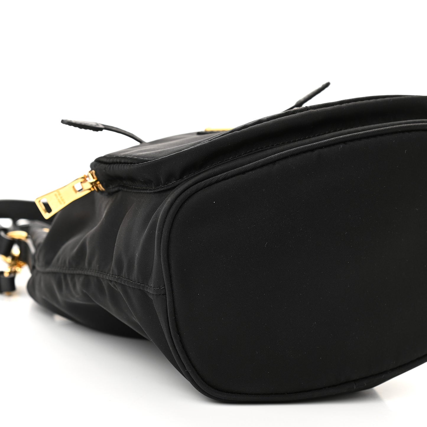 Saffiano Tessuto Nylon Mini Bucket Crossbody Bag Black