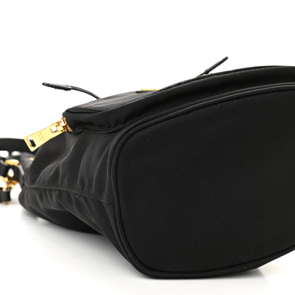 Prada Saffiano Tessuto Nylon Mini Bucket Crossbody Bag Black 8 of 9