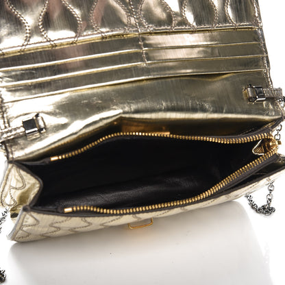 Miu Miu Metallic Calfskin Crystal Chain Clutch Pyrite 6 of 8