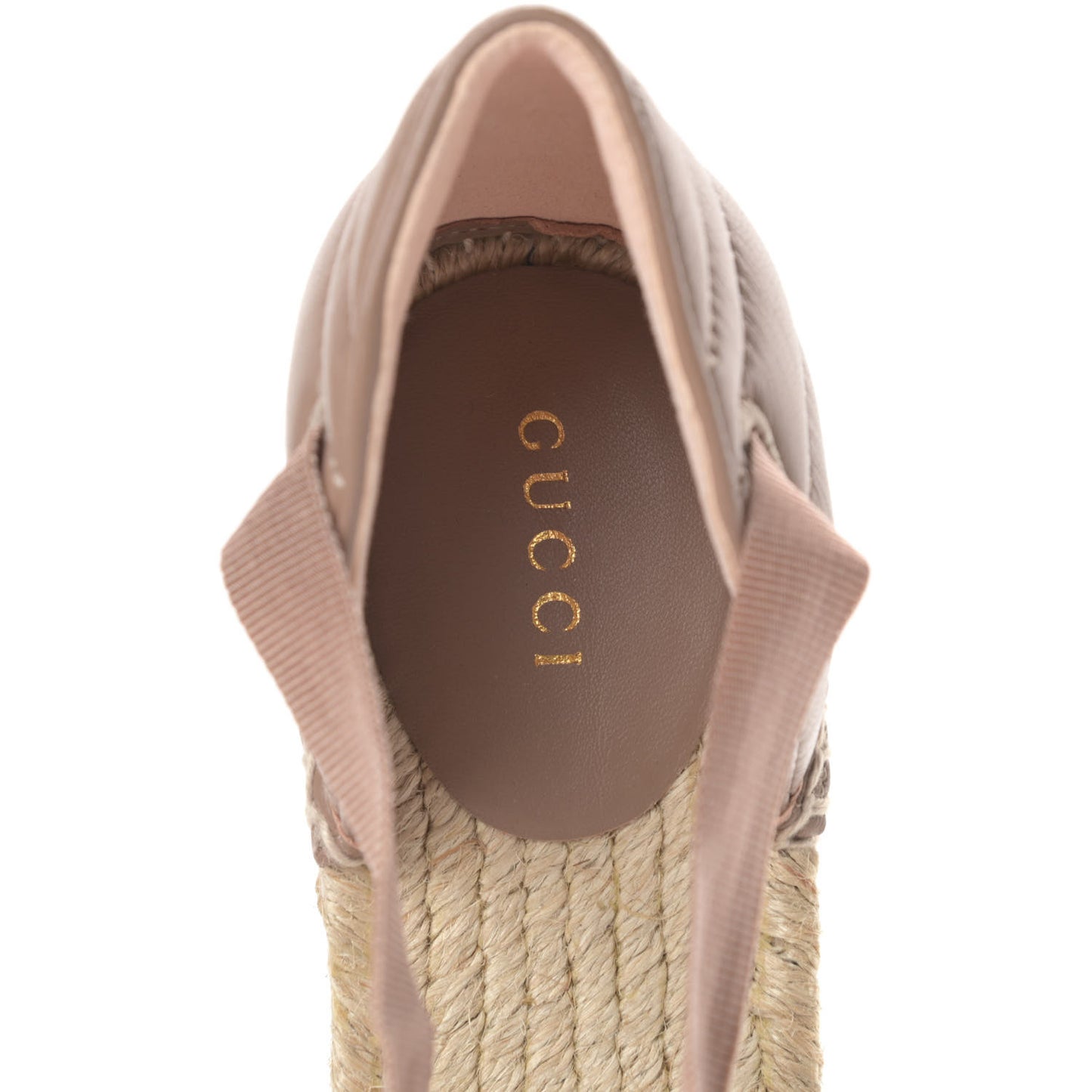 Nappa Matelasse GG Marmont Ankle Wrap Platform 35/120mm Espadrille Wedges 41 Porcelain Rose