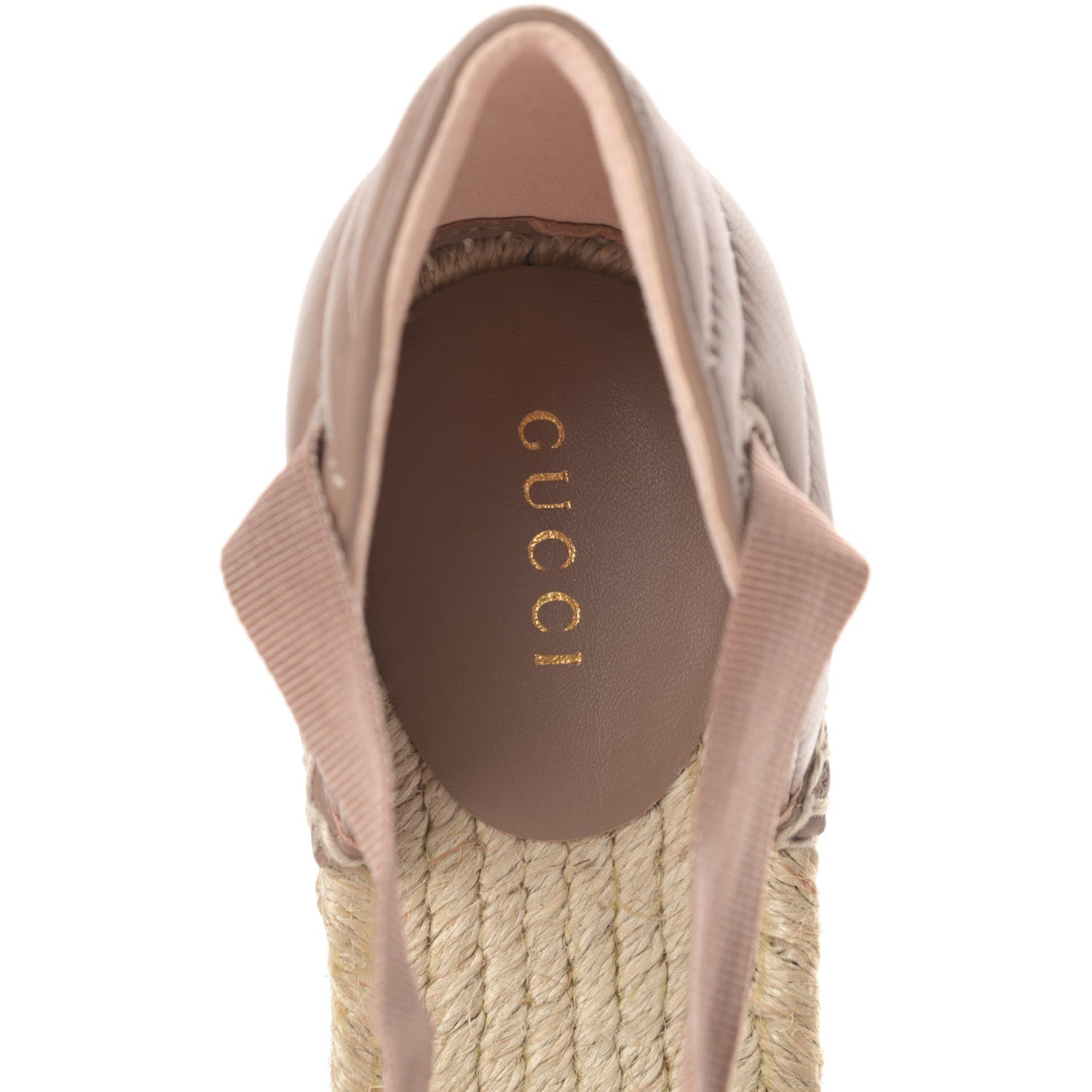 Gucci Nappa Matelasse GG Marmont Ankle Wrap Platform 35/120mm Espadrille Wedges 41 Porcelain Rose 8 of 10