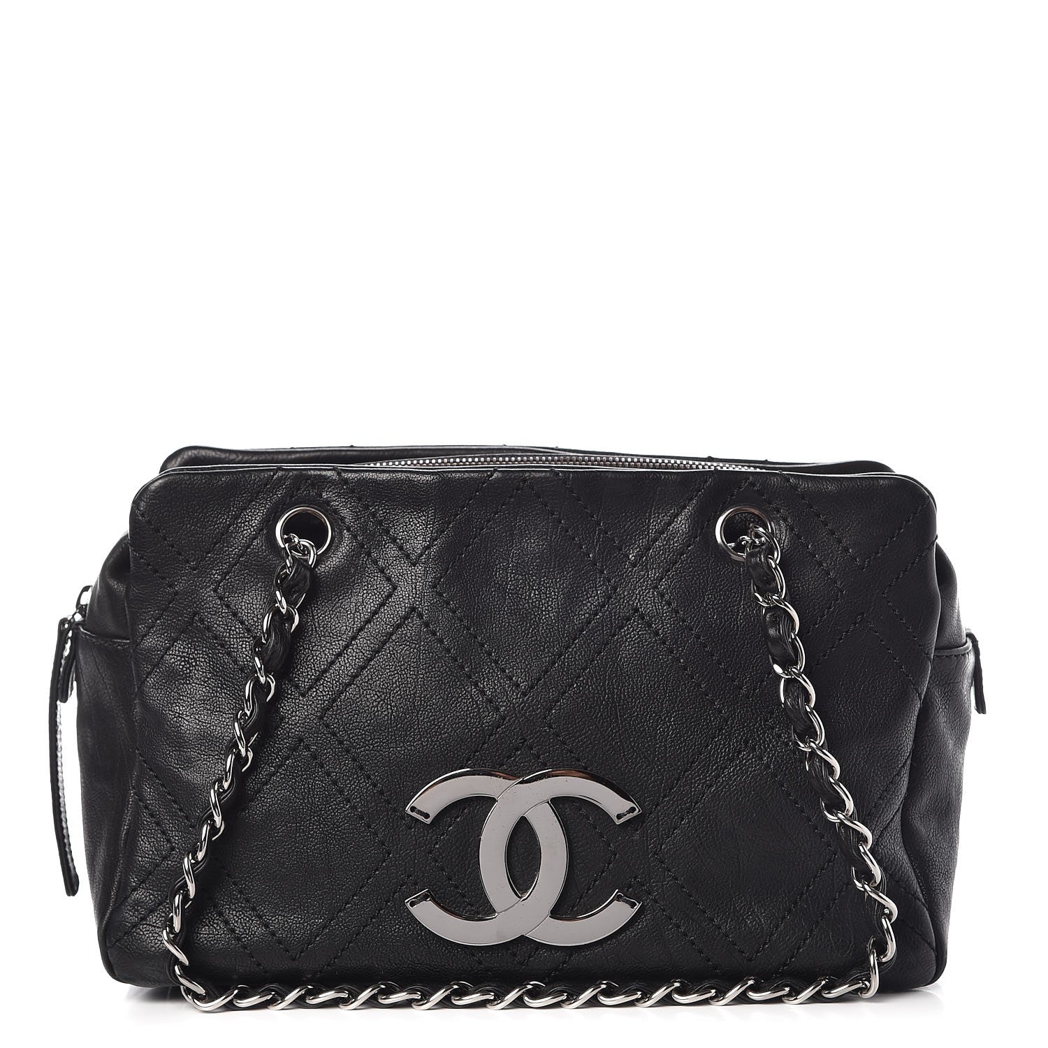 Chanel Calfskin Small Diamond Stitch Tote Black 1 of 10