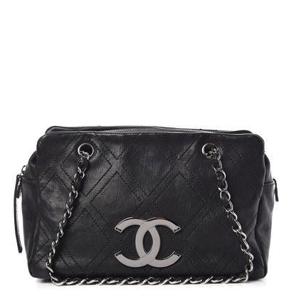 Chanel Calfskin Small Diamond Stitch Tote Black 1 of 10