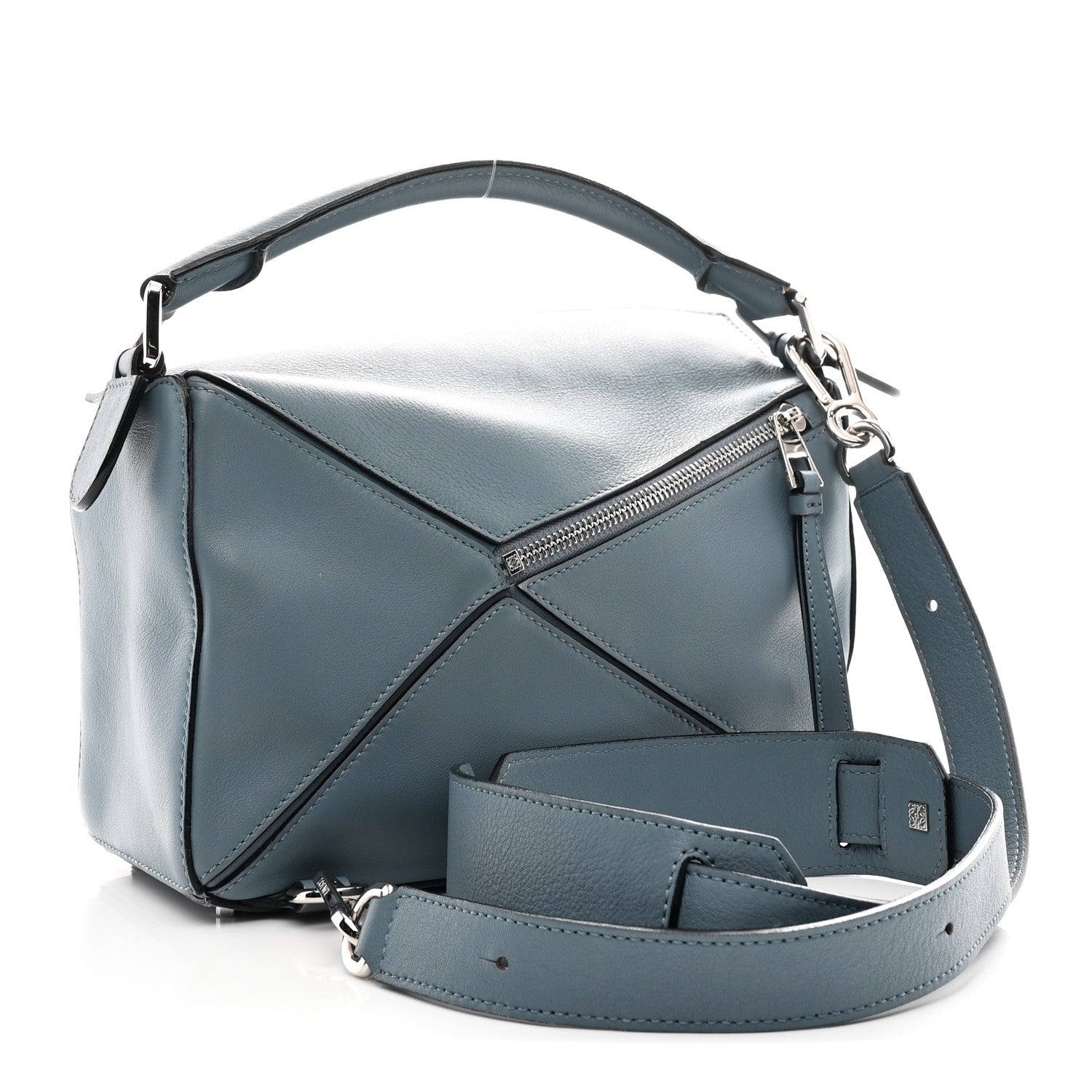 Loewe Calfskin Small Puzzle Bag Stone Blue 3 of 9