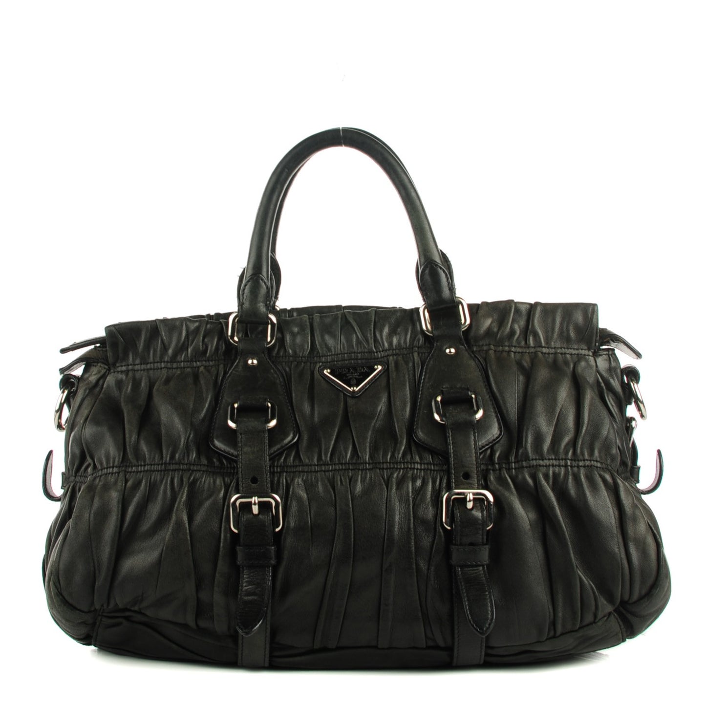 Nappa Gaufre Shoulder Bag Nero Black
