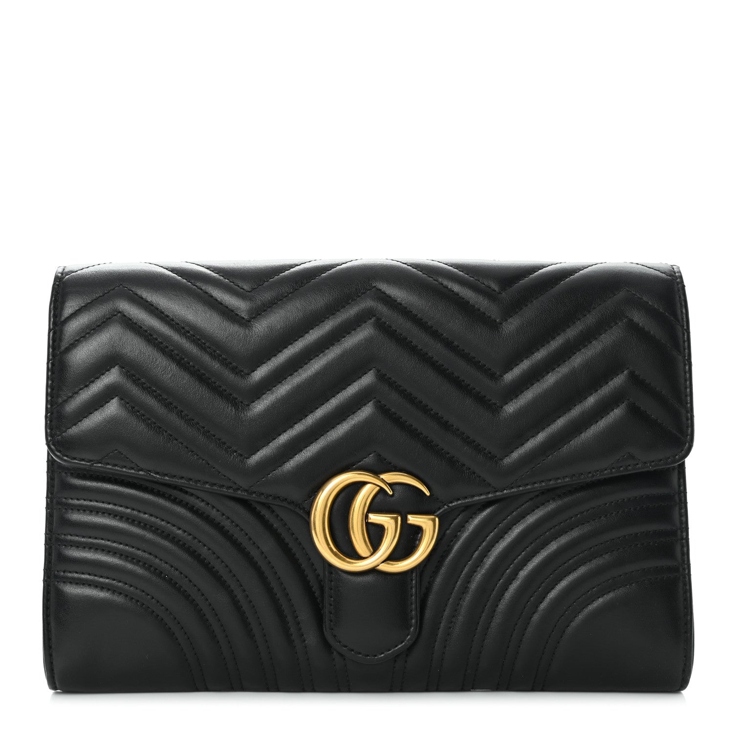Gucci Calfskin Matelasse GG Marmont Clutch Black 1 of 10