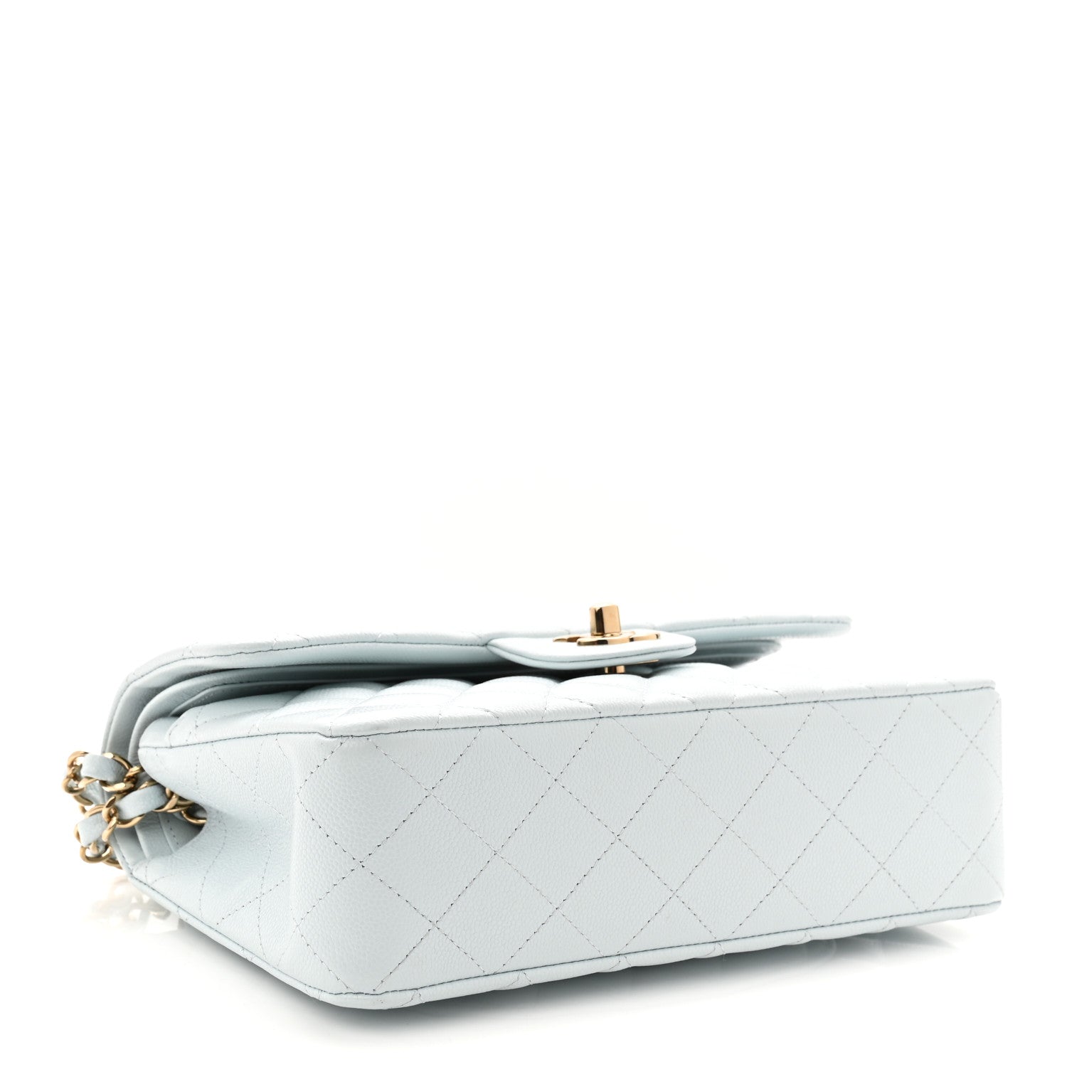 Chanel Caviar Quilted Small Double Flap Light Blue 4 of 11