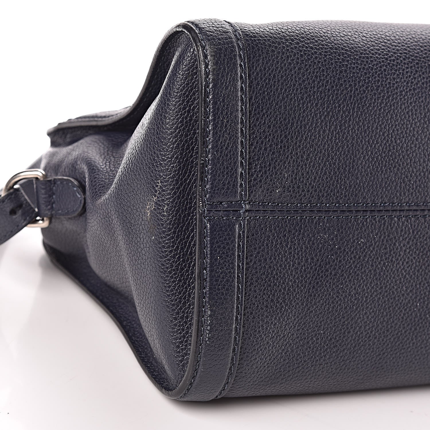 Alexander McQueen Pebbled Calfskin Small Skull Padlock Zip Around Tote Navy 12 of 16
