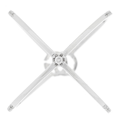 Gucci 18K White Gold Diamond Running G Cross Ring 54 7 3 of 5