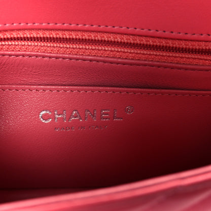 Chanel Lambskin Chevron Quilted Mini Square Flap Pink 6 of 11
