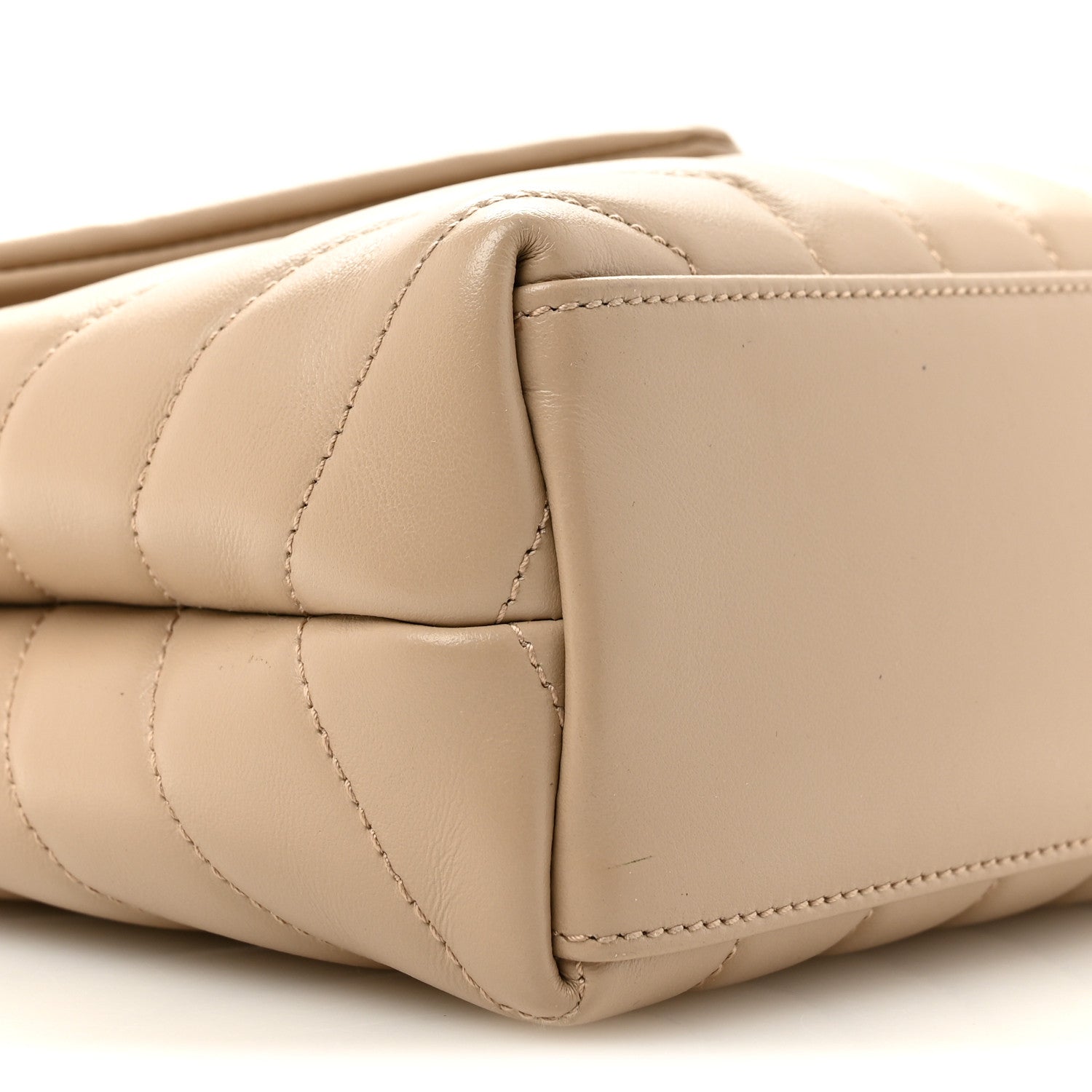 Saint Laurent Calfskin Y Quilted Monogram Small Loulou Crossbody Bag Dark Beige 9 of 14