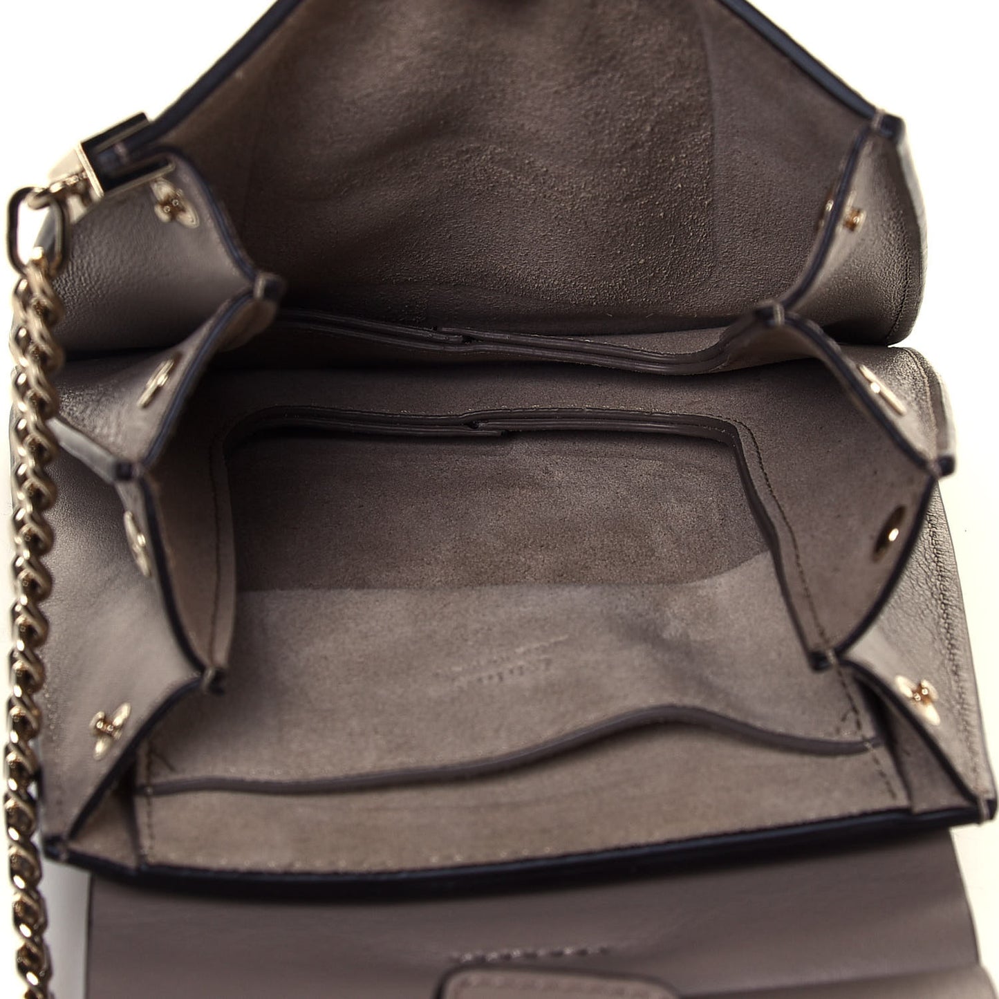 Suede Calfskin Mini Faye Bracelet Bag Motty Grey