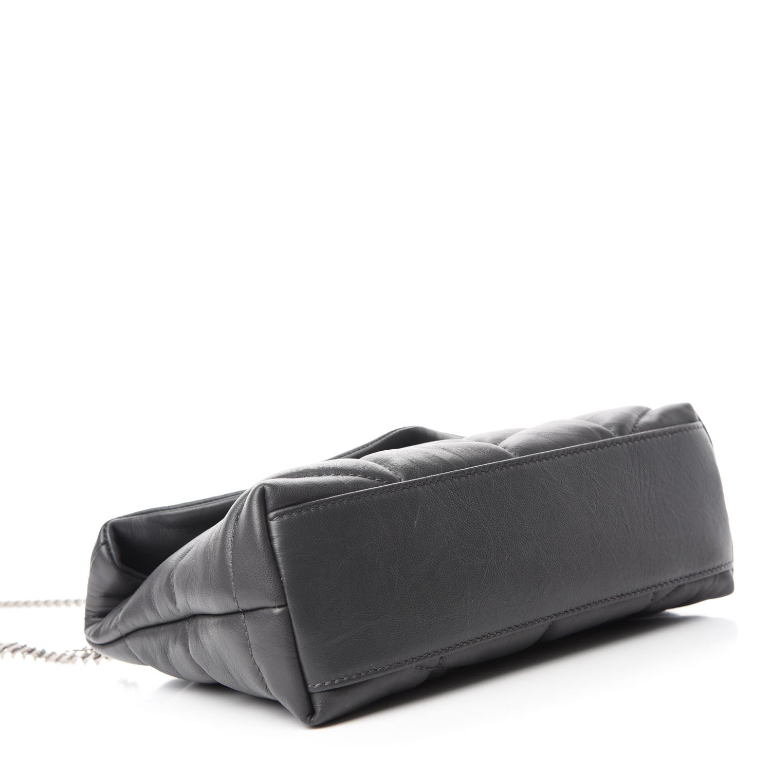 Saint Laurent Lambskin Quilted Toy Loulou Puffer Monogram Chain Satchel Storm 4 of 12