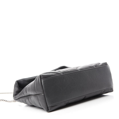 Saint Laurent Lambskin Quilted Toy Loulou Puffer Monogram Chain Satchel Storm 4 of 12