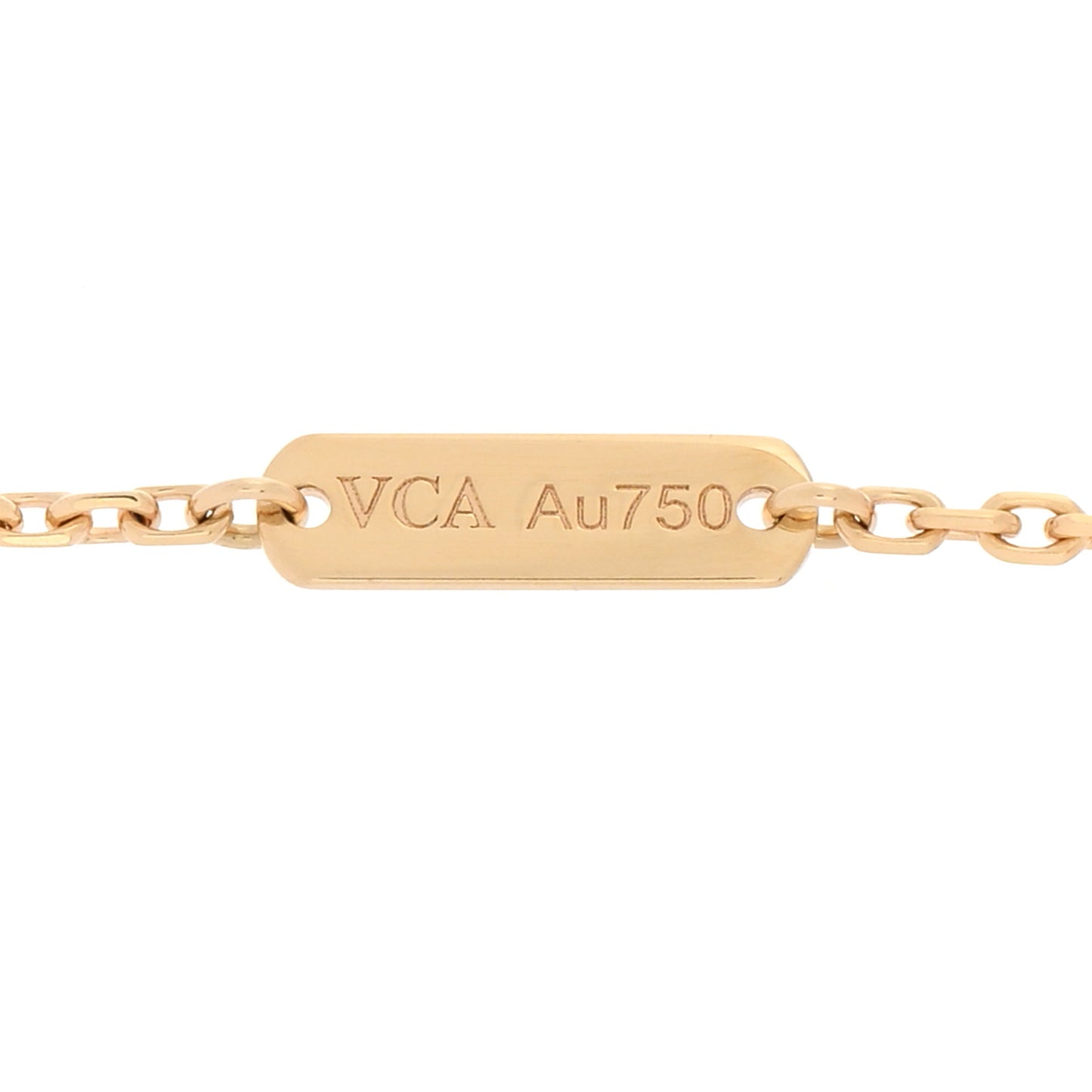 18K Yellow Gold Guilloche Vintage Alhambra Pendant Necklace