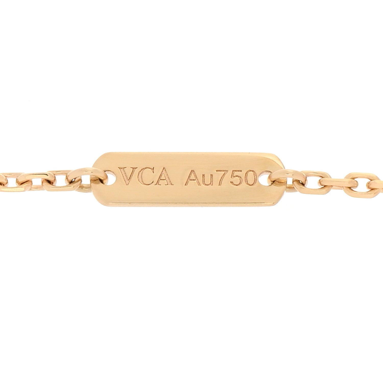 Van Cleef & Arpels 18K Yellow Gold Guilloche Vintage Alhambra Pendant Necklace 4 of 6