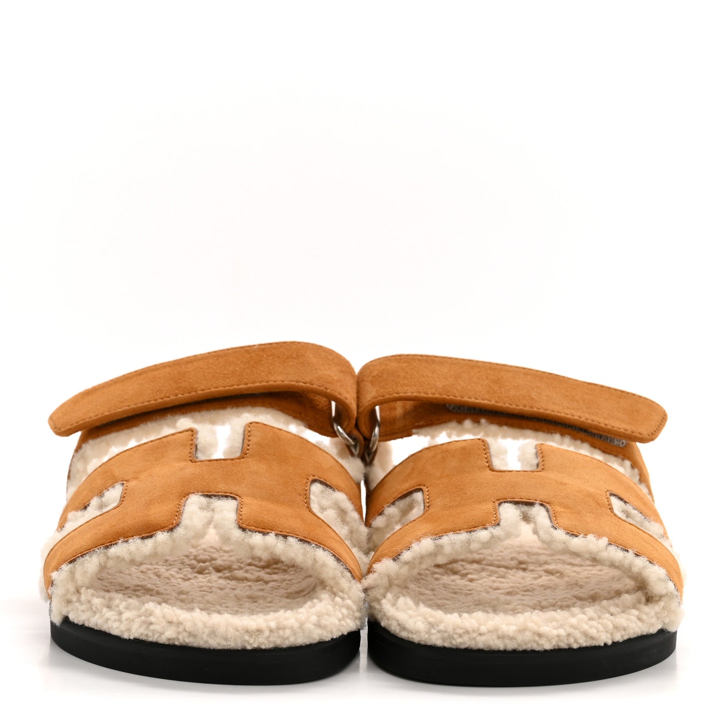 Suede Goatskin Woolskin Womens Chypre Sandals 39 Brun Fume Ecru