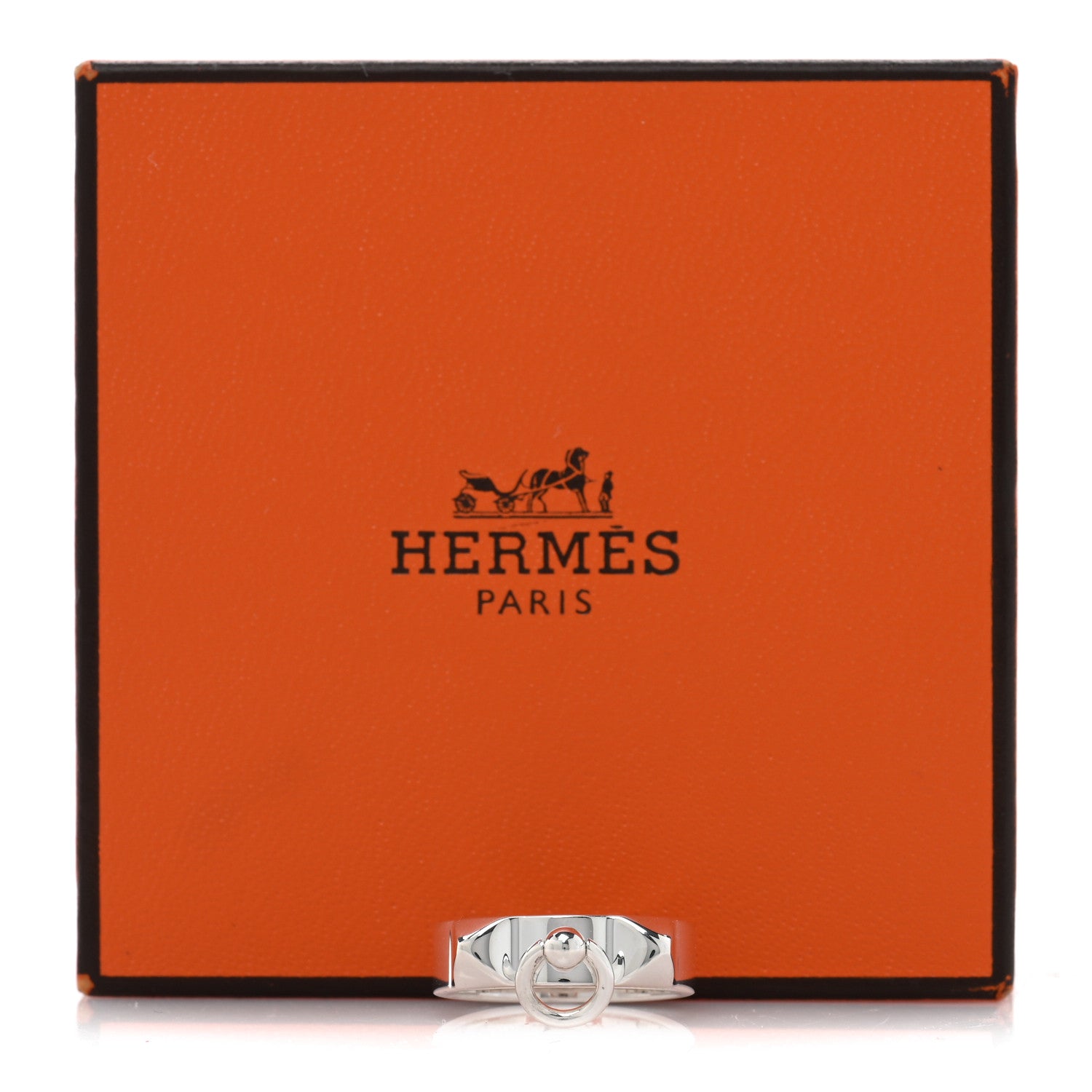 Hermes Sterling Silver PM Collier De Chien Ring 48 4.5 5 of 5