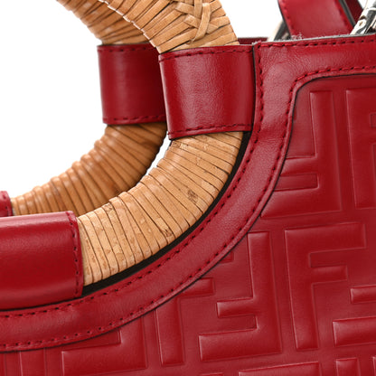 Fendi Vitello Century Wicker FF 1974 Embossed Small Runaway Shopper Tote Fragola 15 of 18