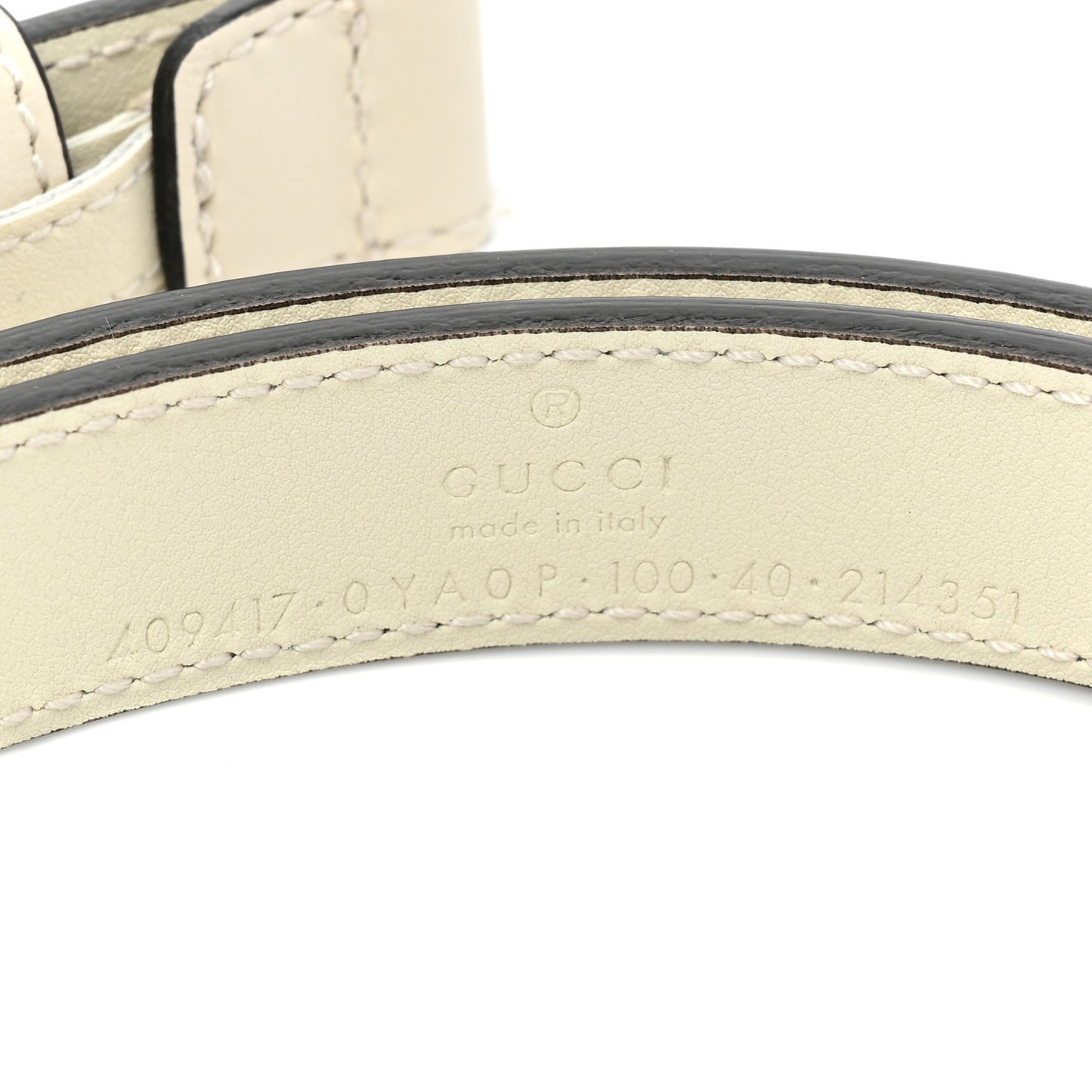 Plutone Calfskin Palladium Double G 20mm Belt 70 28 Mystic White