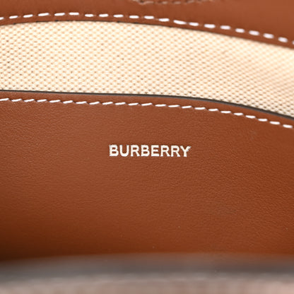 Burberry Smooth Calfskin Canvas Two Tone Micro Pocket Bag Navy Tan 6 of 10