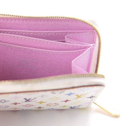 Louis Vuitton Monogram Multicolor Zippy Coin Purse Wallet White Litchi 8 of 11