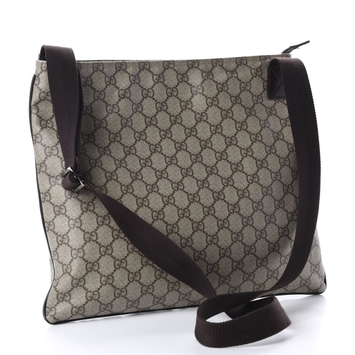GG Plus Monogram Medium Flat Messenger Bag Dark Brown