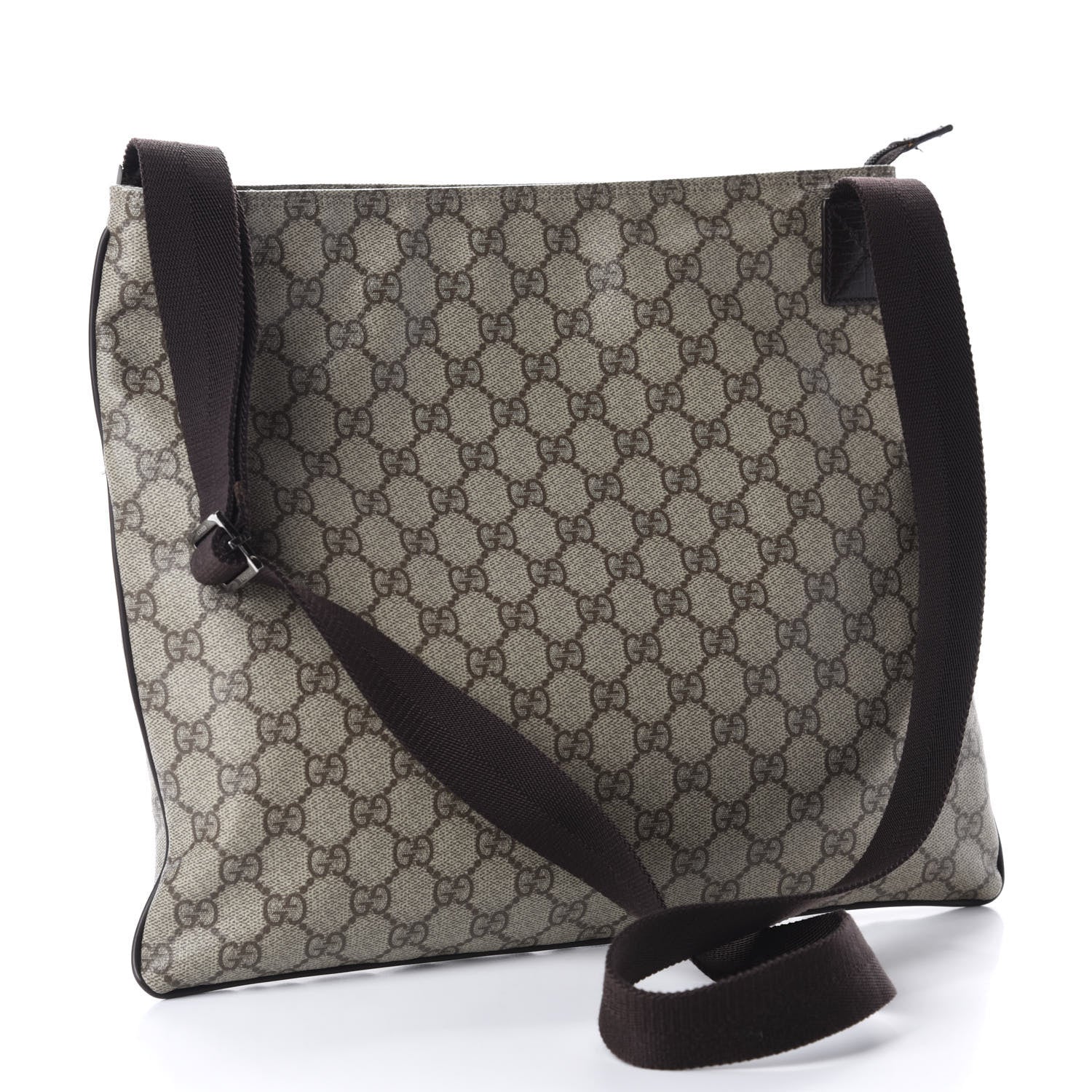 Gucci GG Plus Monogram Medium Flat Messenger Bag Dark Brown 3 of 13