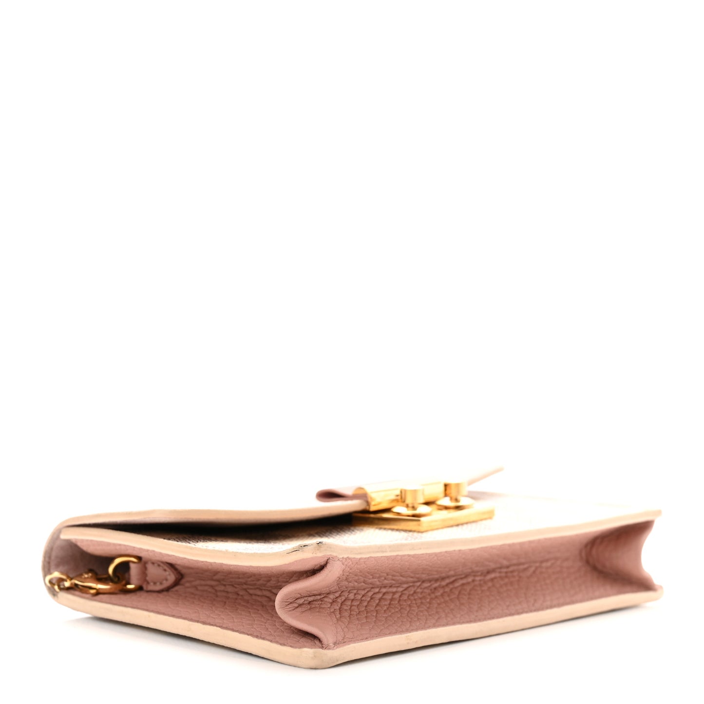 Damier Azur Croisette Chain Wallet Rose Ballerine