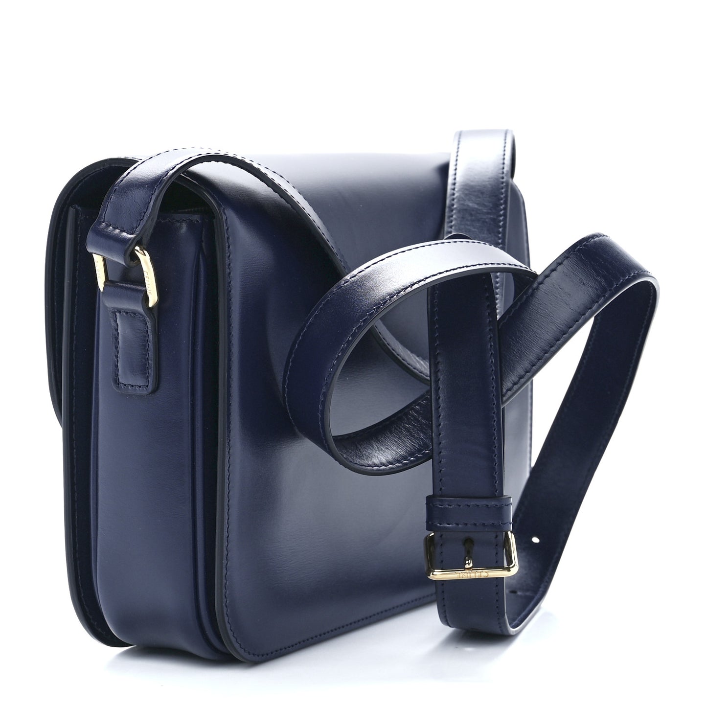 Shiny Calfskin Medium Triomphe Navy Blue