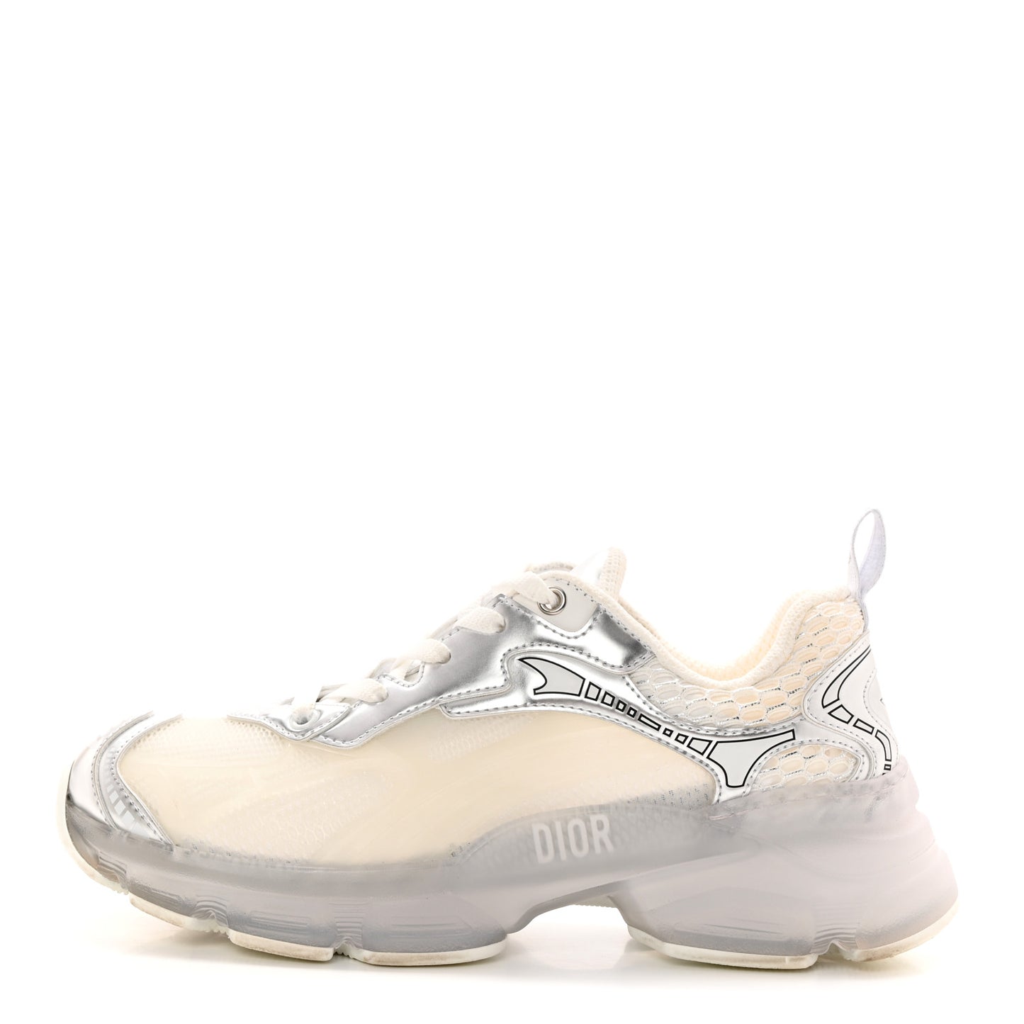 Matte Technical Fabric Mesh Dior Vibe Sneakers 36 White Silver