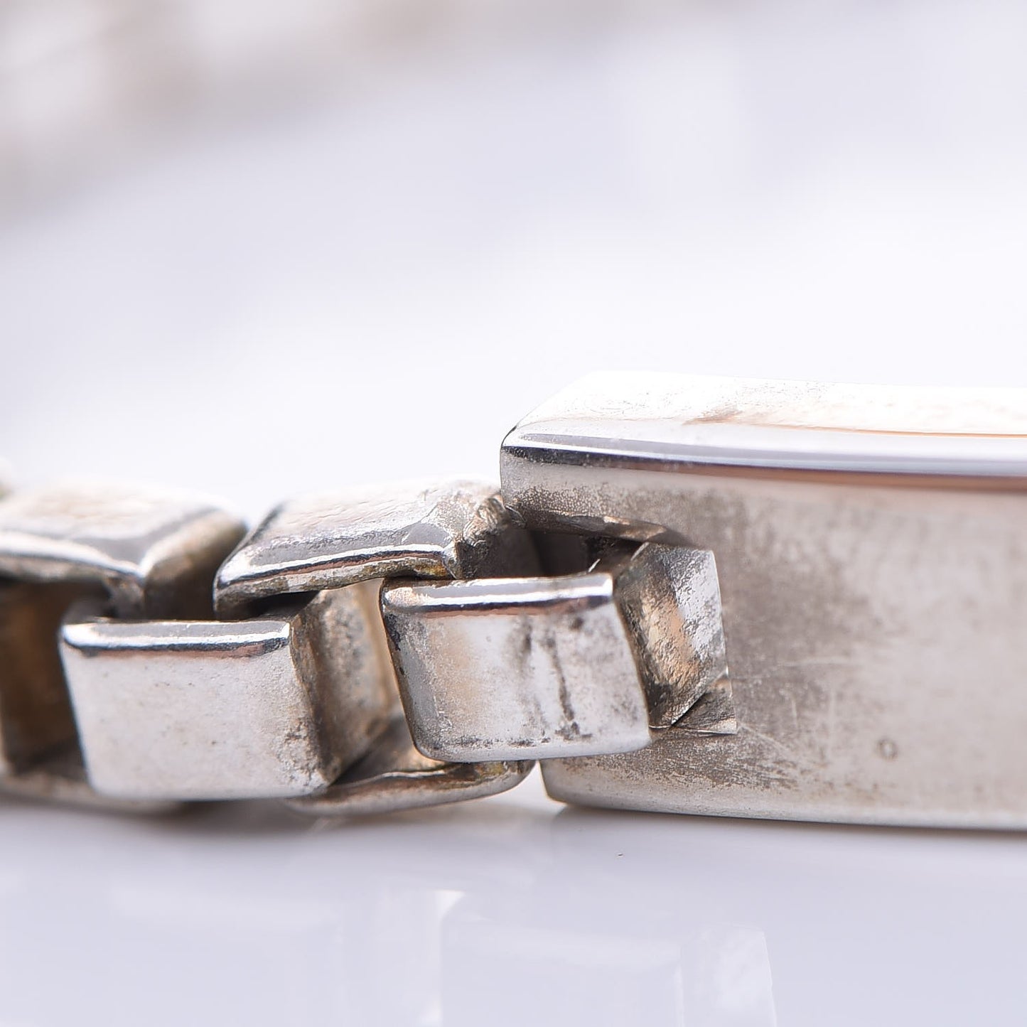 Sterling Silver Venetian Link ID Bracelet