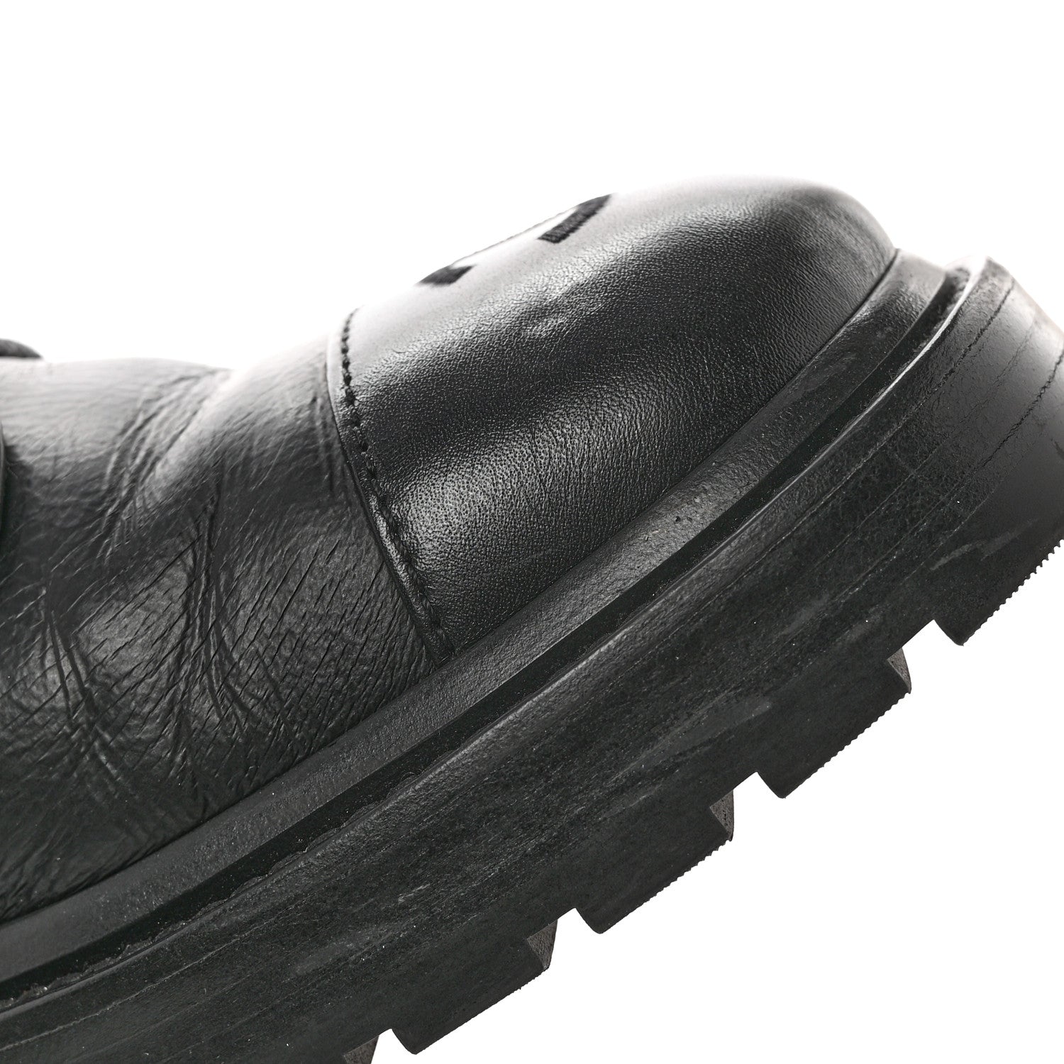 Chanel Shiny Calfskin Quilted Lace Up Combat Boots 38 Black 11 of 14