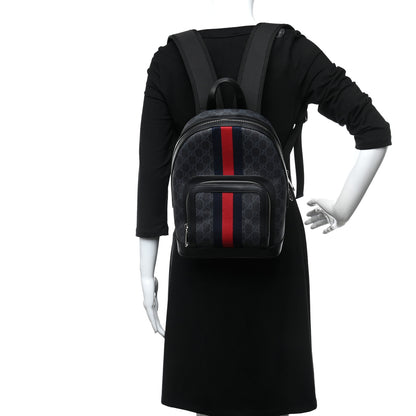 Gucci GG Supreme Monogram Appia Calfskin Web Small Day Backpack Black 2 of 9