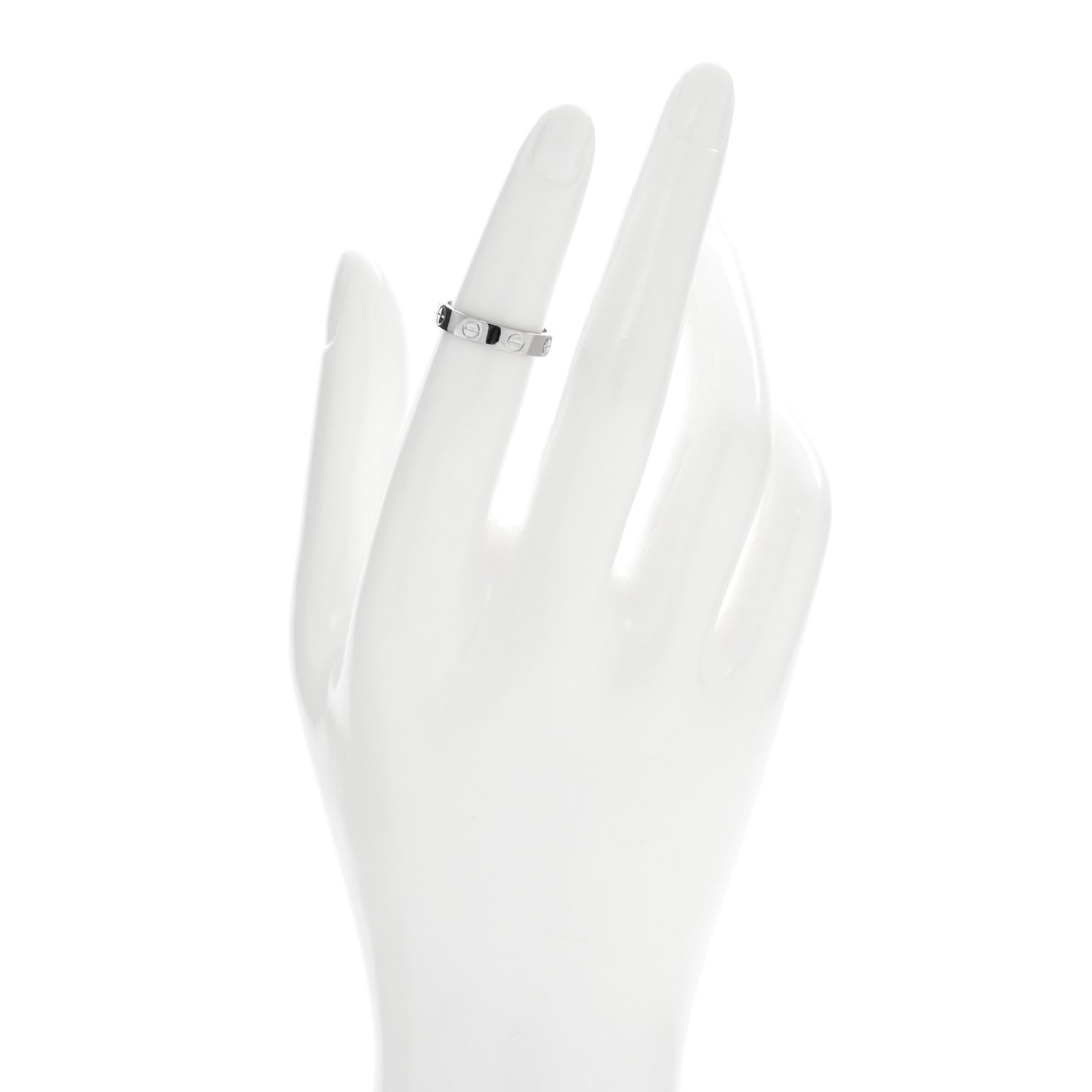 18K White Gold 3.5mm LOVE Wedding Band Ring 48 4.5