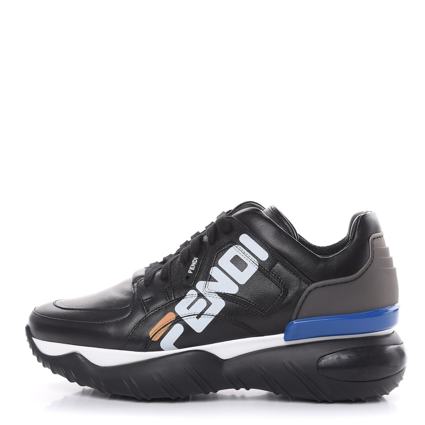 X FILA Vitello Mania Painted Mens Chunky Sneakers 8 Black Zucca White Ice