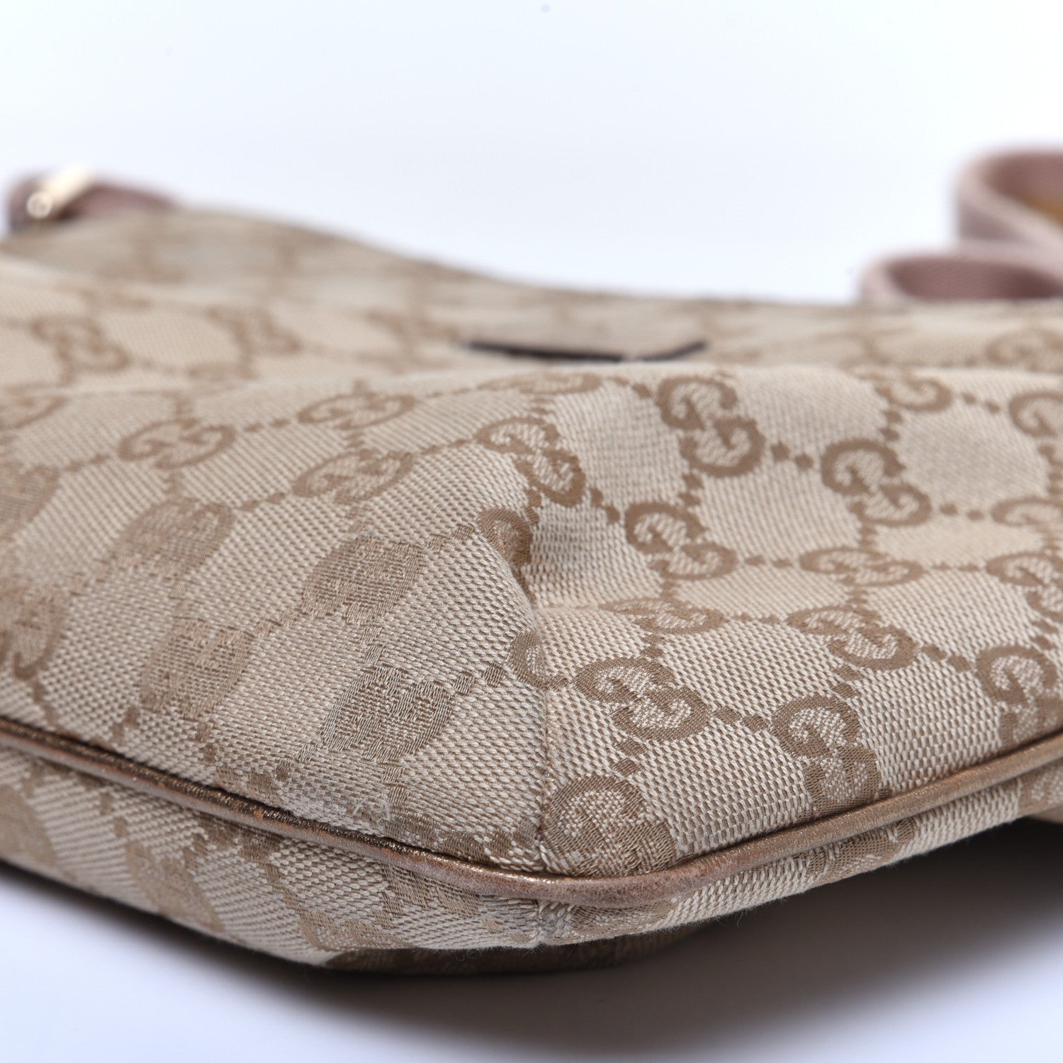 Gucci Monogram Web Small Flat Messenger Crossbody Pink Gold 7 of 11