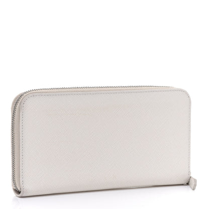 Prada Saffiano Metal Zip Around Wallet White 3 of 8