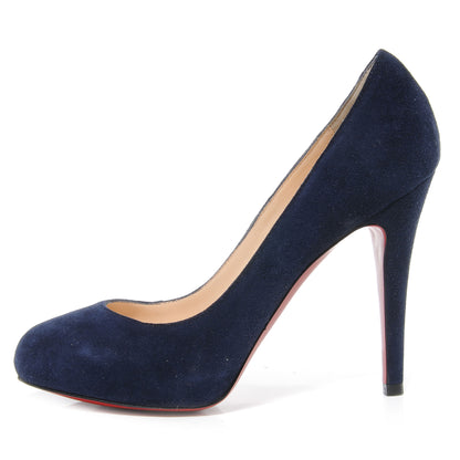 Christian Louboutin Suede Declic 120 Pumps 36 Navy 1 of 6