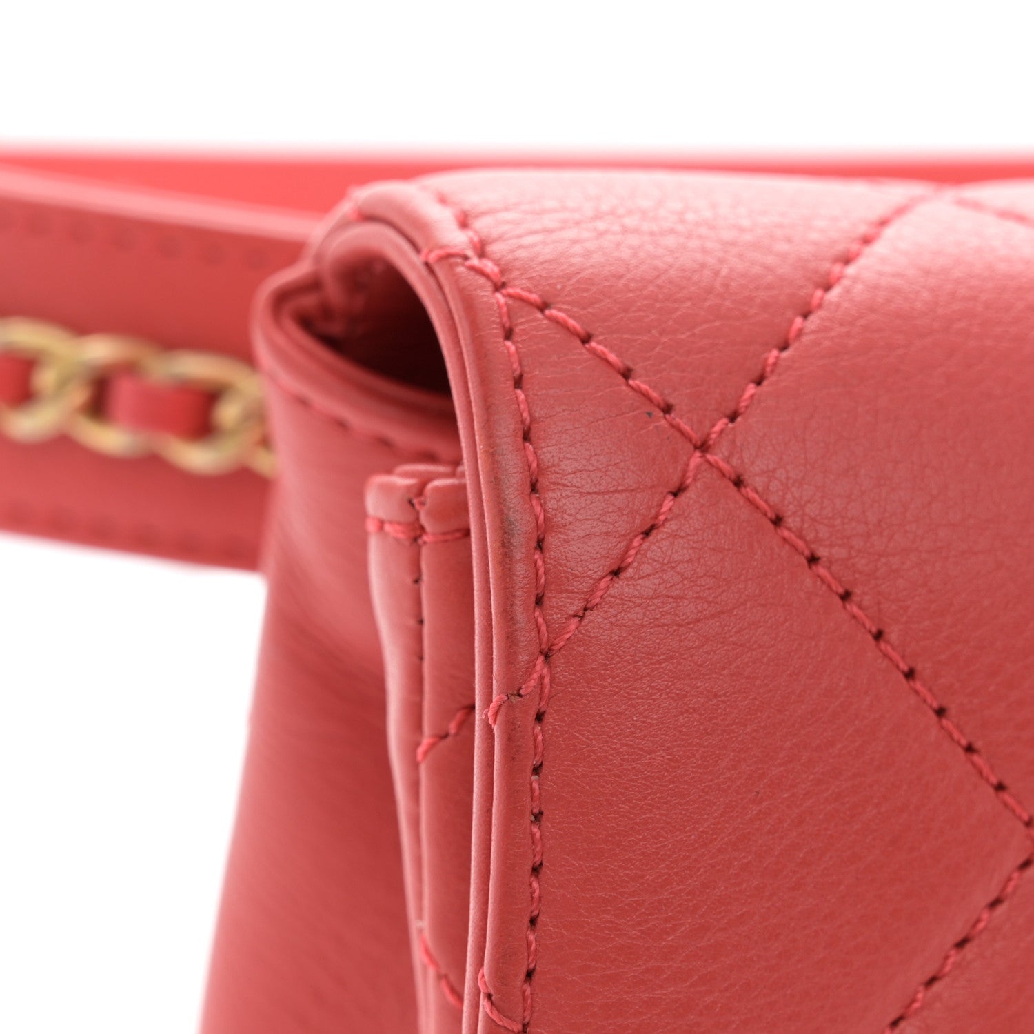 Chanel Calfskin Quilted Carry With Chic Flap Waist Bag Red 11 of 11