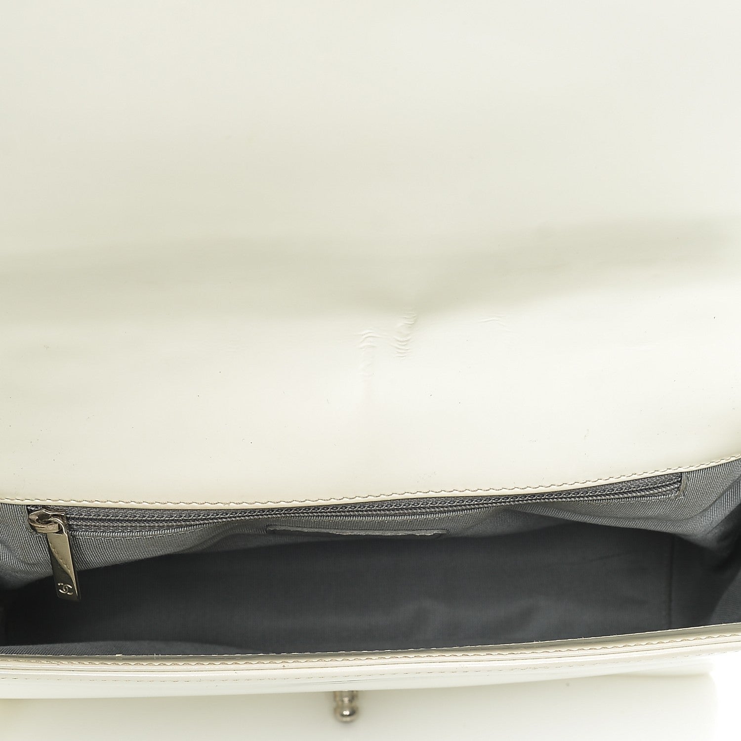 Chanel Glazed Calfskin Large Boy Flap White 5 of 7