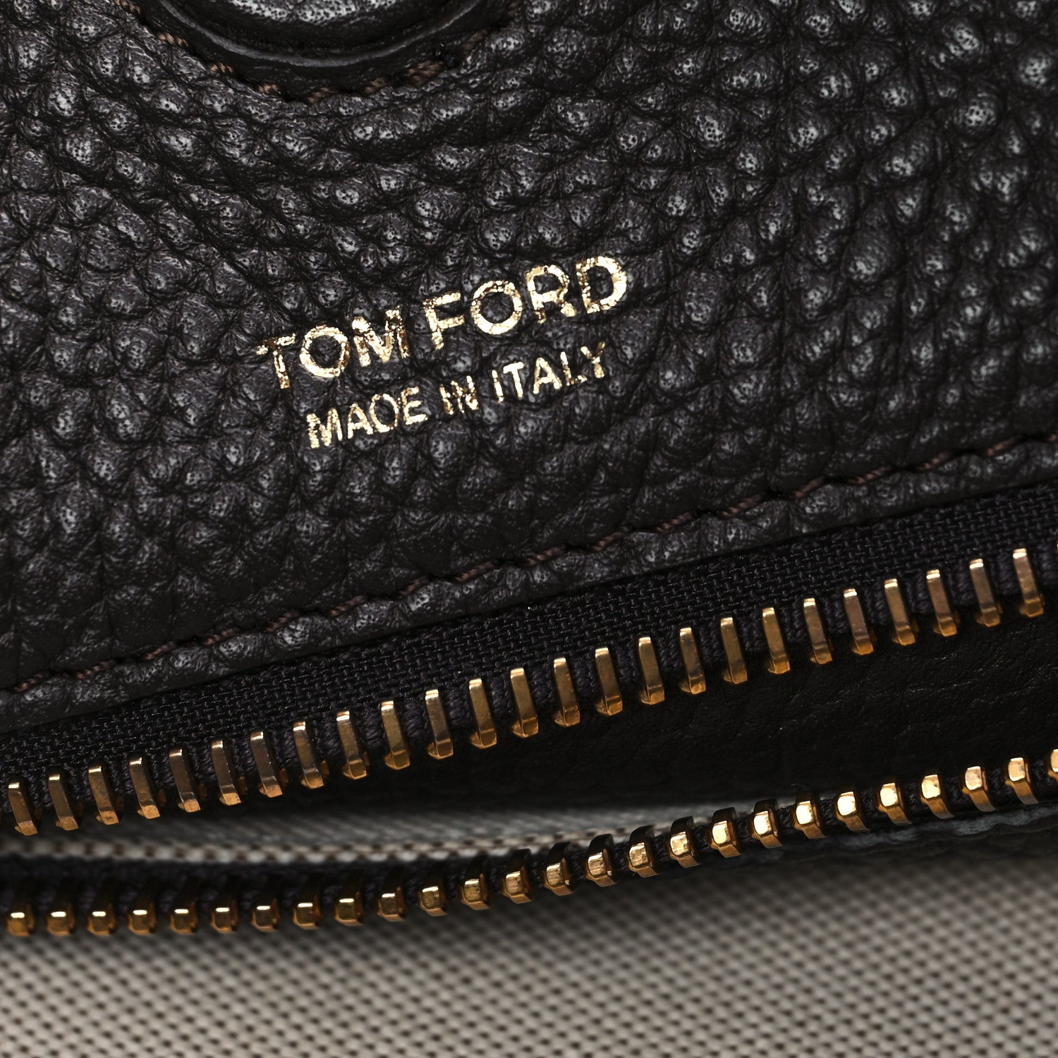 Tom Ford Pebbled Calfskin Large Alix Padlock Zip Hobo Bag Dark Brown 7 of 12