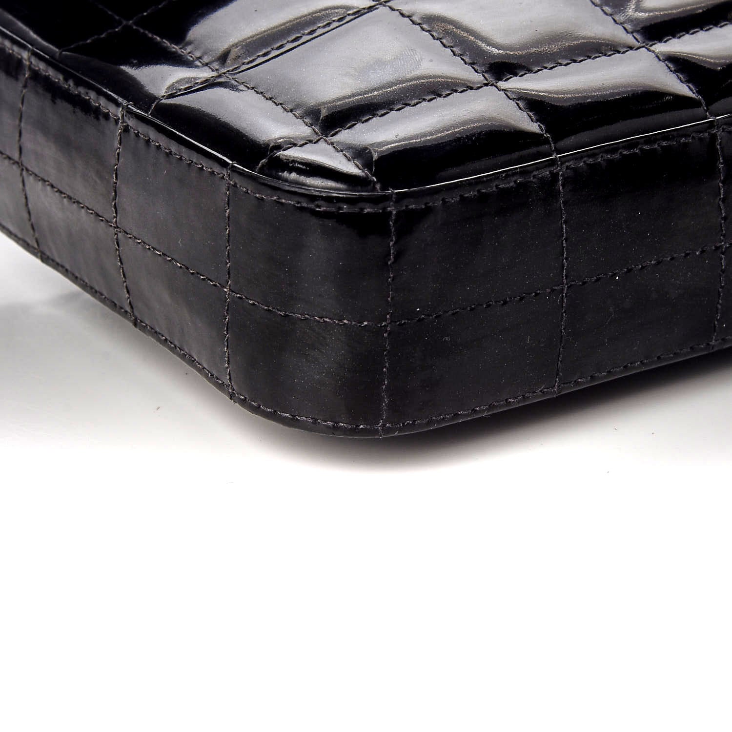Chanel Patent Quilted East West Chocolate Bar Flap Black 7 of 8