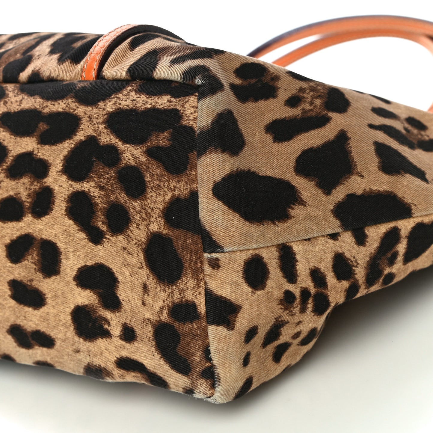 Canvas Leopard Print Medium Tote Arancio