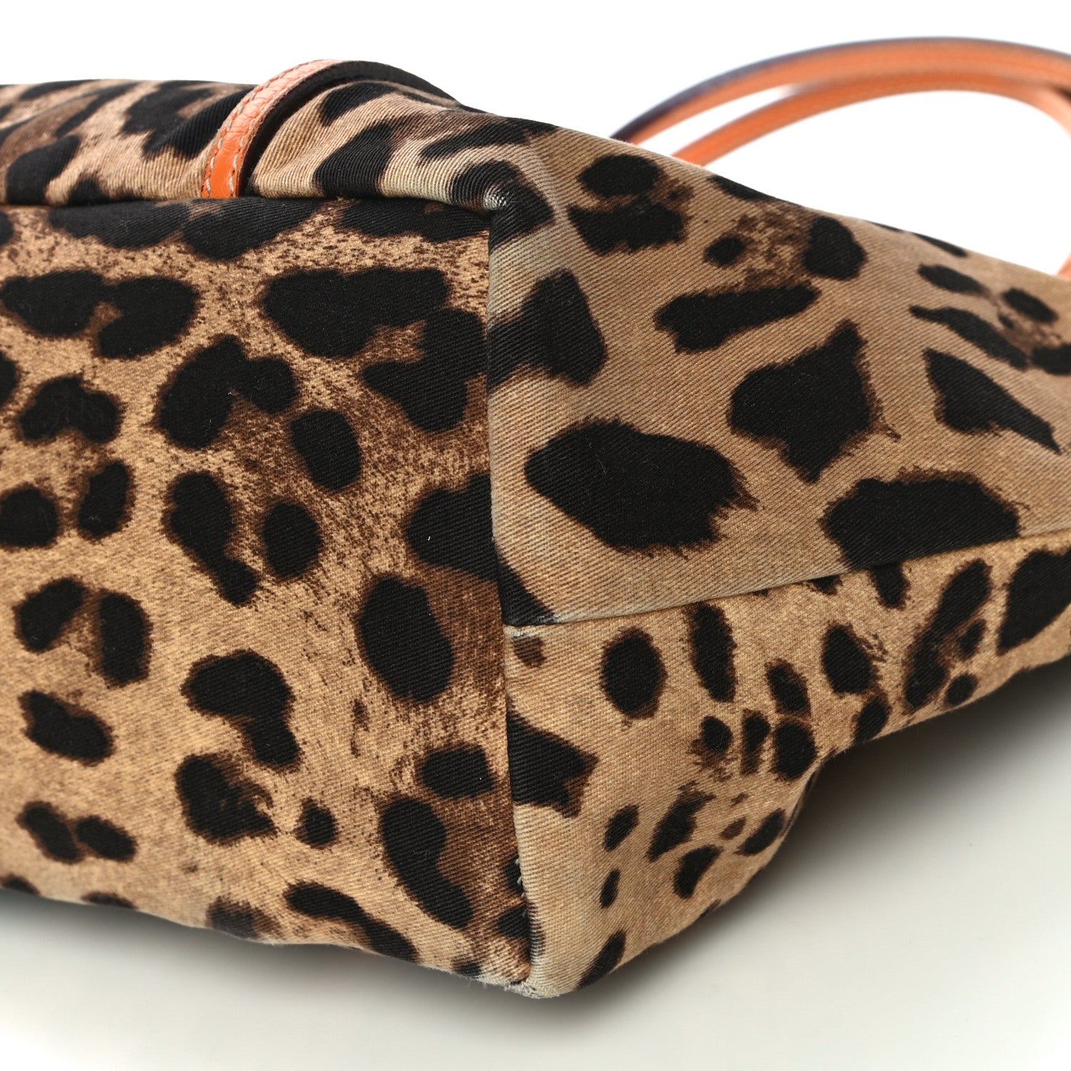 Dolce & Gabbana Canvas Leopard Print Medium Tote Arancio 9 of 11