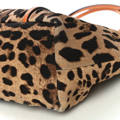 Dolce & Gabbana Canvas Leopard Print Medium Tote Arancio 9 of 11