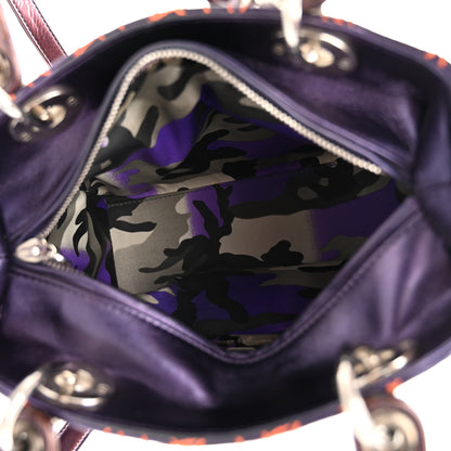 Christian Dior Metallic Lambskin Cannage Medium Anselm Reyle Lady Dior Purple Orange 5 of 10