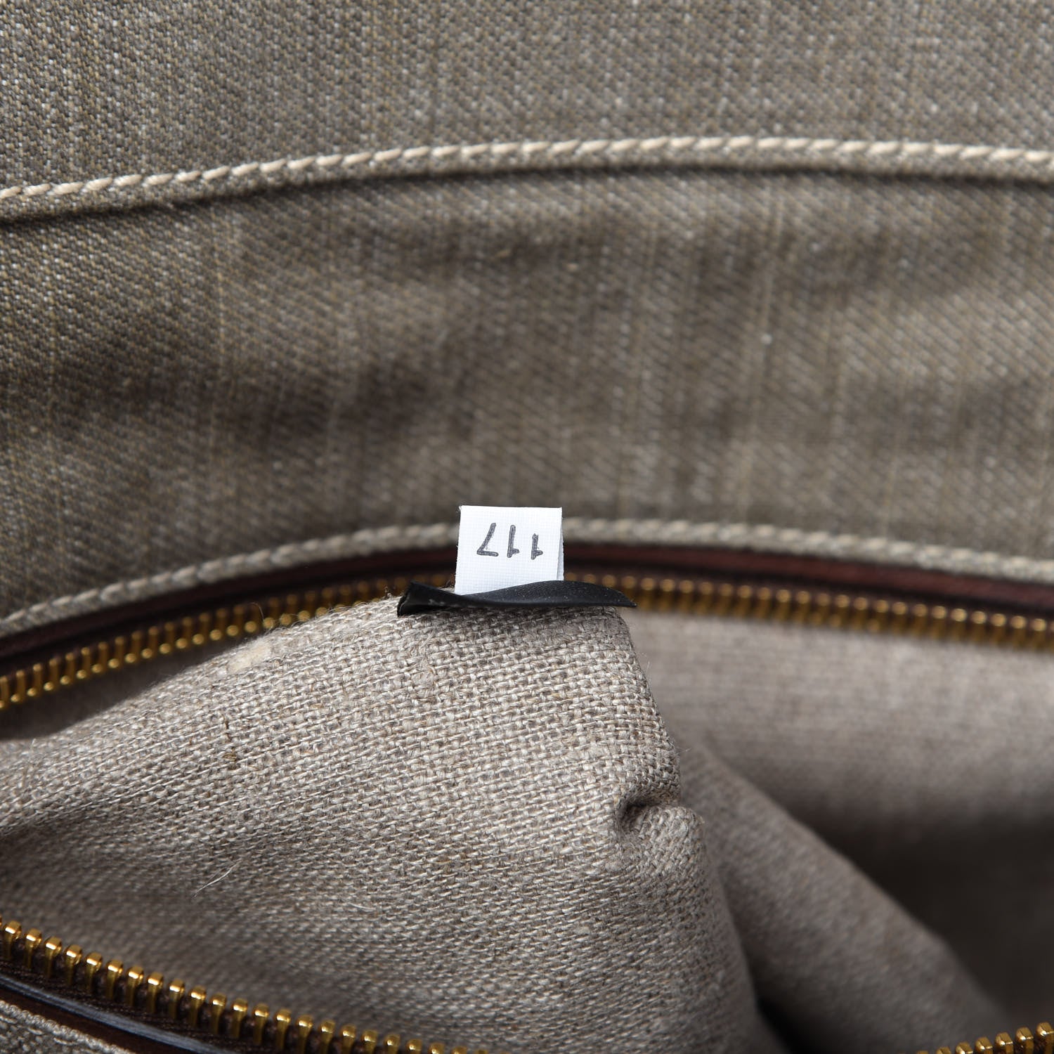 Prada Denim Logo Tote Militare 9 of 10