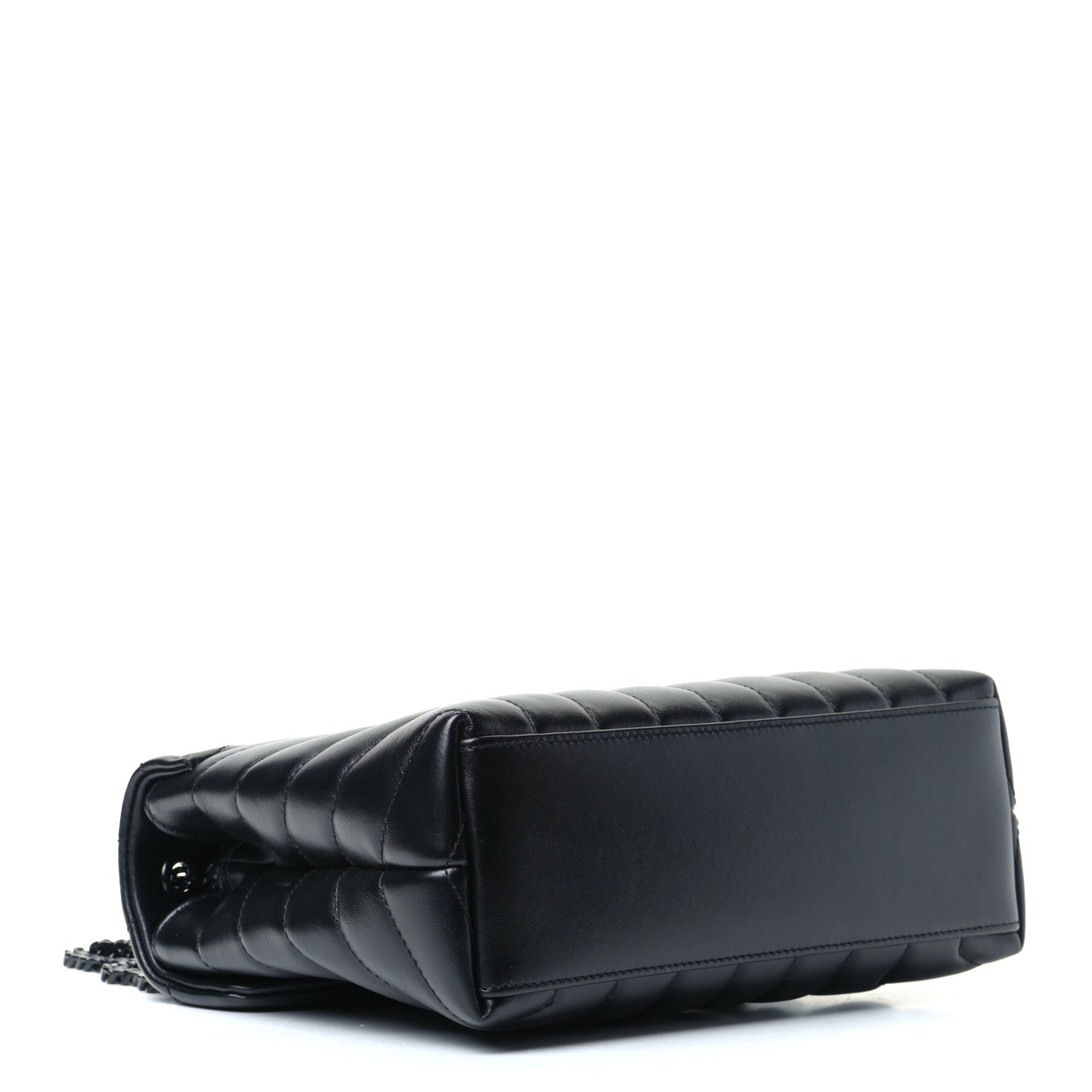 Calfskin Y Quilted Monogram Small Loulou Chain Satchel Black