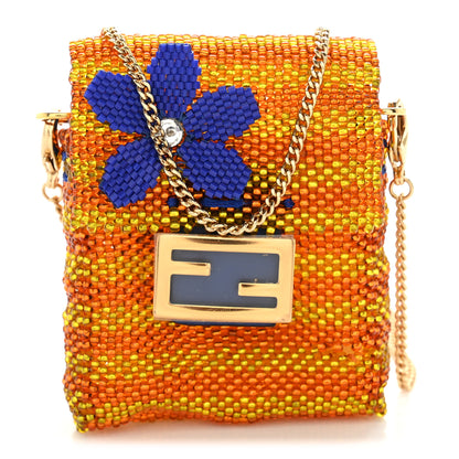 Fendi Glass Vitello King Beaded Mini Pico Baguette Charm Multicolor 1 of 10